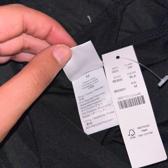 New J. Crew Black Ribbed Cheeky String Side Tie Bikini Swim Suit Bottom Medium - Picture 7 of 8